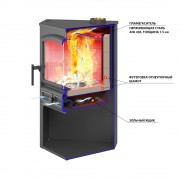 Камин ЭТНА (БКД) угловой "Амфиболит" Ø 115мм