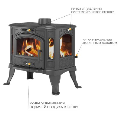 Печь-камин Везувий KZ-14Р "Антрацит" Печь-камин Везувий KZ-14Р "Антрацит"