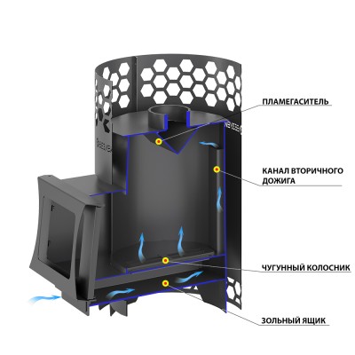 Печь для бани Везувий "Чёрная Пчёлка 20 С" Печь для бани Везувий "Чёрная Пчёлка 20 С"