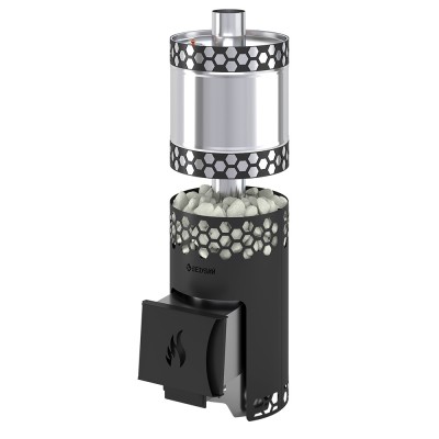 Печь для бани Везувий "Чёрная Пчёлка" НЕРЖ. с баком Печь для бани Везувий "Чёрная Пчёлка" НЕРЖ. с баком