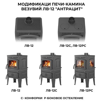Печь-камин Везувий LV-12S "Антрацит" Печь-камин Везувий LV-12S "Антрацит"