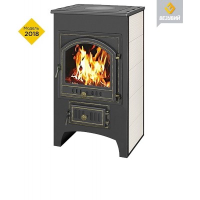 Печь-Камин ПК-02 (205) с плитой «Везувий В1» беж 12 кВт (200 м3) Ø 150мм Печь-Камин ПК-02 (205) с плитой «Везувий В1» беж 12 кВт (200 м3) Ø 150мм