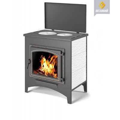 Печь-Камин ВЕЗУВИЙ ПК-04 (240) с плитой "Везувий В3" беж.12 кВт (200 м3) Ø 115 мм Печь-Камин ВЕЗУВИЙ ПК-04 (240) с плитой "Везувий В3" беж.12 кВт (200 м3) Ø 115 мм