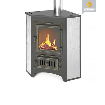 Печь-Камин ВЕЗУВИЙ ПК-01 (220) угловой беж. 9 кВт (150 м3) Ø 115мм Печь-Камин ВЕЗУВИЙ ПК-01 (220) угловой беж. 9 кВт (150 м3) Ø 115мм