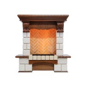 Каминокомплект Pierre Luxe - Дуб / Белый (Высота 990мм) с очагом Gannon DF2010-EU