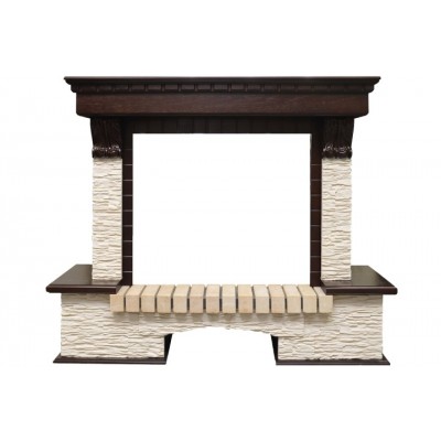 Портал Pierre Luxe угловой - Темный дуб / Сланец мелкий Портал Pierre Luxe угловой - Темный дуб / Сланец мелкий