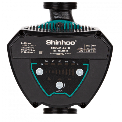Циркуляционный насос Shinhoo MEGA 25-8 1x230V Циркуляционный насос Shinhoo MEGA 25-8 1x230V