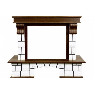 Каминокомплект Porto (Разборный) - Орех/Белый камень с очагом Jupiter FX New Каминокомплект Porto (Разборный) - Орех/Белый камень с очагом Jupiter FX New