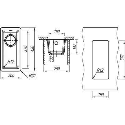 Мойка Florentina Вега 160 песочный Мойка Florentina Вега 160 песочный