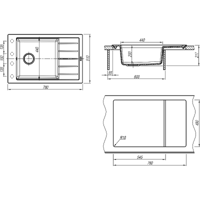 Мойка Florentina Липси 780Р коричневый Мойка Florentina Липси 780Р коричневый