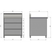 Стол-тумба 800 серии (800х800 мм) Grill Master