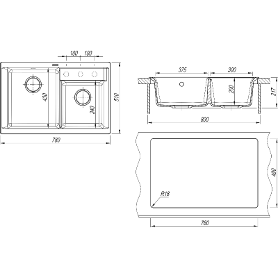 Мойка Florentina Касси 780 шампань Мойка Florentina Касси 780 шампань