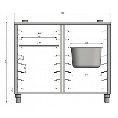 Подставка под пароконвектомат ПКЭБ/6 Grill Master Подставка под пароконвектомат ПКЭБ/6 Grill Master