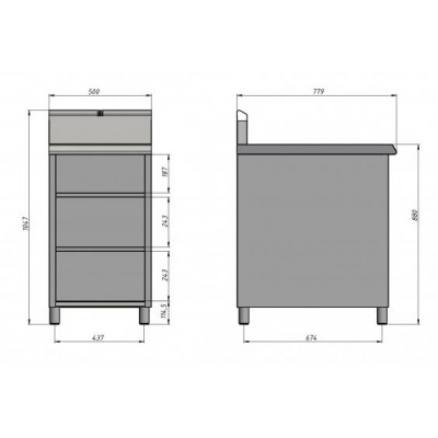 Стол-тумба 800 серии (500х800 мм) Grill Master Стол-тумба 800 серии (500х800 мм) Grill Master