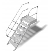 Трап с платформой стационарный Krause 7 ступ. шир. 600 мм 45