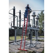 Диэлектрическая Лестница Krause с тросом 2х16 перекладины из алюм