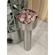 Паровая пушка (Малиновый кварцит+нержавеющая сталь) полностью из нержавейки 38см