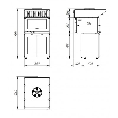 Зонт вытяжной встраиваемый Abat ЗВВ-4-6/4 для КЭП-4 Зонт вытяжной встраиваемый Abat ЗВВ-4-6/4 для КЭП-4