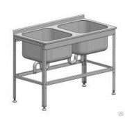 Стол с цельнотянутой мойкой Марихолодмаш двусекционный