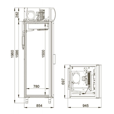 Холодильный шкаф Polair DP107-S с мех замком Холодильный шкаф Polair DP107-S с мех замком