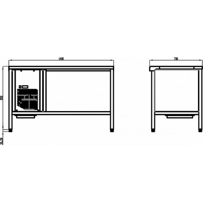 Стол холодильный Polair TT1,4GN-G Стол холодильный Polair TT1,4GN-G