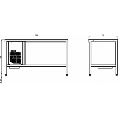 Стол холодильный Polair TT1,5GN-G Стол холодильный Polair TT1,5GN-G
