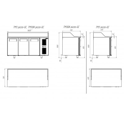 Холодильный стол Polair TM3pizza-GC Холодильный стол Polair TM3pizza-GC