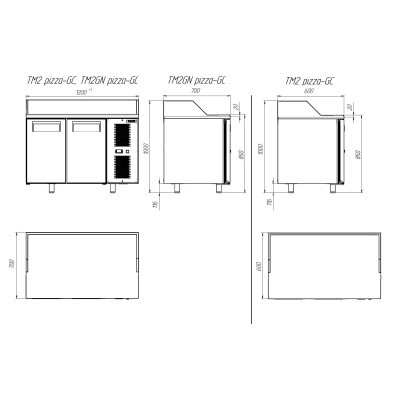 Холодильный стол Polair TM2GNpizza-GC Холодильный стол Polair TM2GNpizza-GC