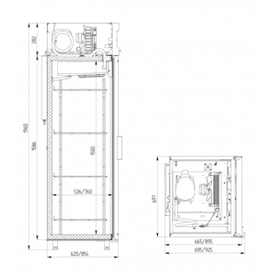 Холодильный шкаф Polair DM107-S без канапе Холодильный шкаф Polair DM107-S без канапе