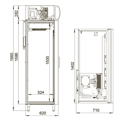 Холодильный шкаф со стеклянными дверьми Polair DV110-S Холодильный шкаф со стеклянными дверьми Polair DV110-S