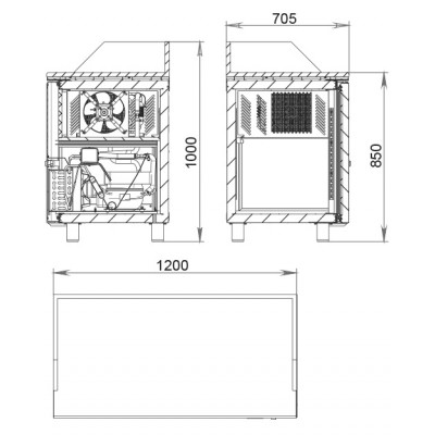 Холодильный стол Polair TM2GNpizza-G Холодильный стол Polair TM2GNpizza-G