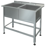 Моечная ванна с бортом Марихолодмаш МБ-2-0,45-0,7/1,35 нерж.