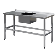 Стол с мойкой для обработки овощей Марихолодмаш 1600х700х850 мм (сварная конструкция)
