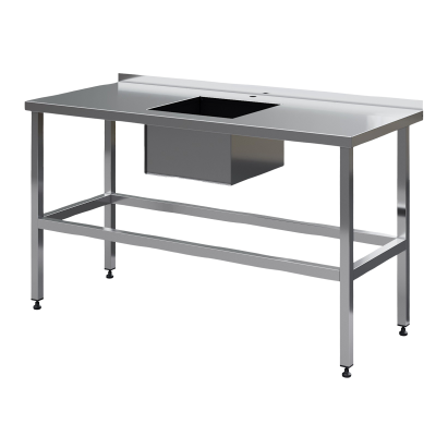 Стол с мойкой для обработки овощей Марихолодмаш 1600х700х850 мм (сварная конструкция) Стол с мойкой для обработки овощей Марихолодмаш 1600х700х850 мм (сварная конструкция)