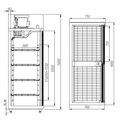 Холодильный шкаф со стеклянными дверцами Carboma R1400К (купе) Холодильный шкаф со стеклянными дверцами Carboma R1400К (купе)