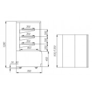 Кондитерская витрина Carboma ВХСв - 1,3д Cube Люкс ТЕХНО