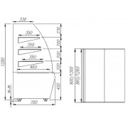 Кондитерская витрина Carboma ВХСв - 1,3д Люкс ТЕХНО