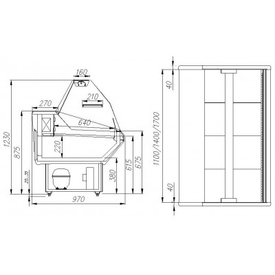 Холодильная витрина Полюс G95 SV 1,8-1 (ВХСр-1,8) Холодильная витрина Полюс G95 SV 1,8-1 (ВХСр-1,8)
