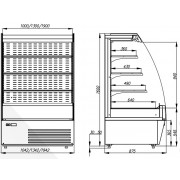 Пристенная холодильная горка Carboma 1600/875 ВХСп-1,9 (cтеклопакет)