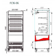 Пристенная холодильная горка Carboma FC16-06 VM 0,6-2 0430