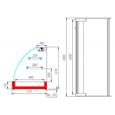 Нейтральная витрина Carboma A57 N-1,2-1 Нейтральная витрина Carboma A57 N-1,2-1