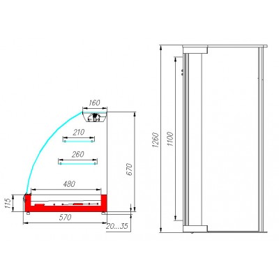 Настольная тепловая витрина Carboma A57 SH 1,2-1 Настольная тепловая витрина Carboma A57 SH 1,2-1