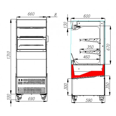 Пристенная холодильная горка Carboma FC14-06 VM 0,7-2 0430 Пристенная холодильная горка Carboma FC14-06 VM 0,7-2 0430
