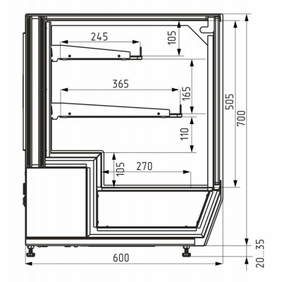 Витрина без охлаждения Carboma AC59 N 0,7-1 Витрина без охлаждения Carboma AC59 N 0,7-1