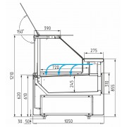 Холодильная витрина Carboma GC111 SM 0,94-1 (газлифт, без боковин)