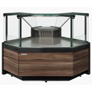 Угловая холодильная витрина Carboma GC111 VM-5 динамика угол внешний 90 (газлифт, без боковин)