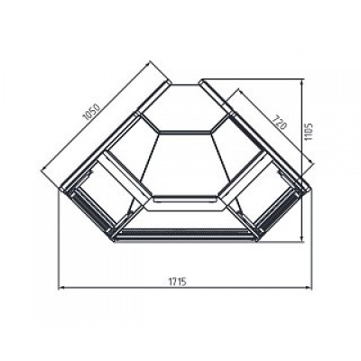 Угловая холодильная витрина Carboma GC111 VM-5 динамика угол внешний 90 (газлифт, без боковин) Угловая холодильная витрина Carboma GC111 VM-5 динамика угол внешний 90 (газлифт, без боковин)
