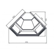 Угловая холодильная витрина Carboma GC111 VV-5 динамика угол внешний 90 (газлифт, без боковин)