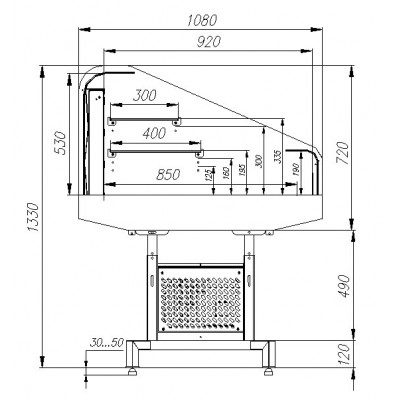 Витрина холодильная Carboma PF11-13 VM 1,25-2 (модуль правый) (9006) Витрина холодильная Carboma PF11-13 VM 1,25-2 (модуль правый) (9006)
