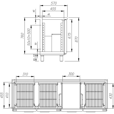 Холодильный стол Полюс T57 M3-1-G 9006-2 (BAR-360C) Холодильный стол Полюс T57 M3-1-G 9006-2 (BAR-360C)